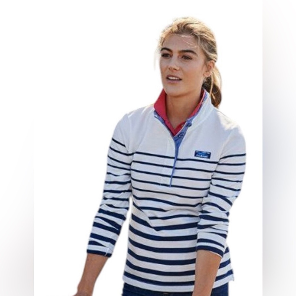 LLBean Women’s Striped Henly Rugby Shirt Size L